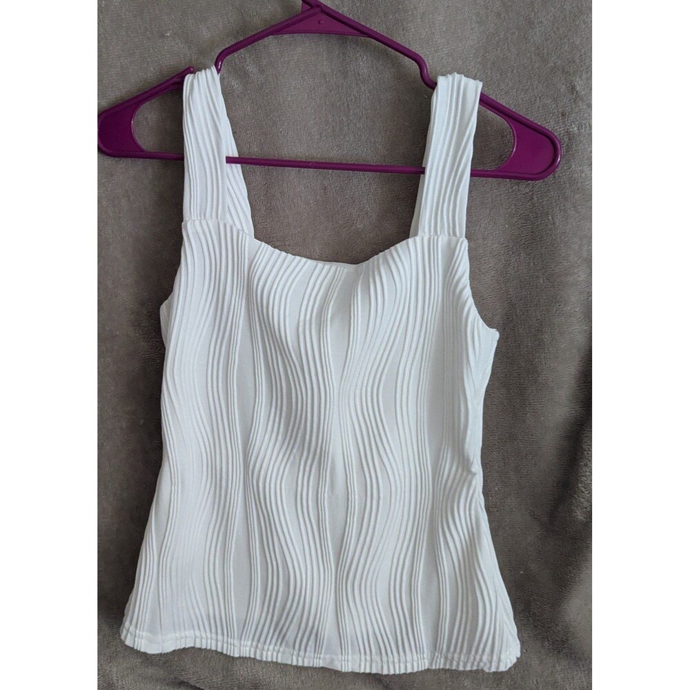 White square neck top